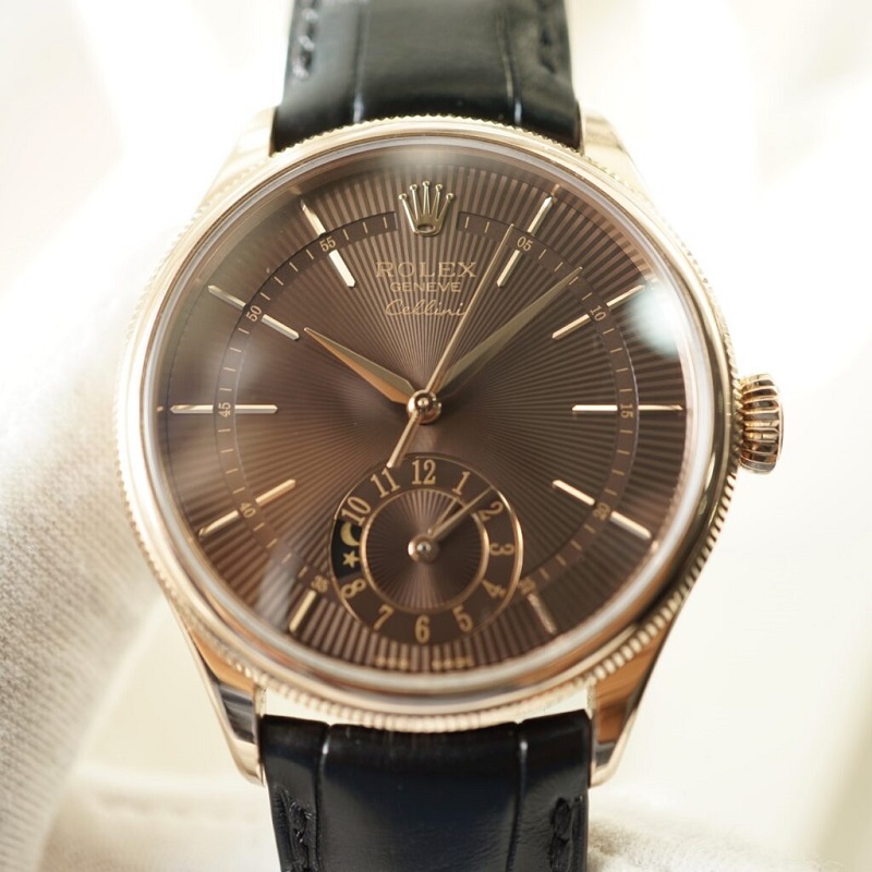 đồng hồ Rolex Cellini Dual Time 18K Rosegold 39mm cũ chính hãng