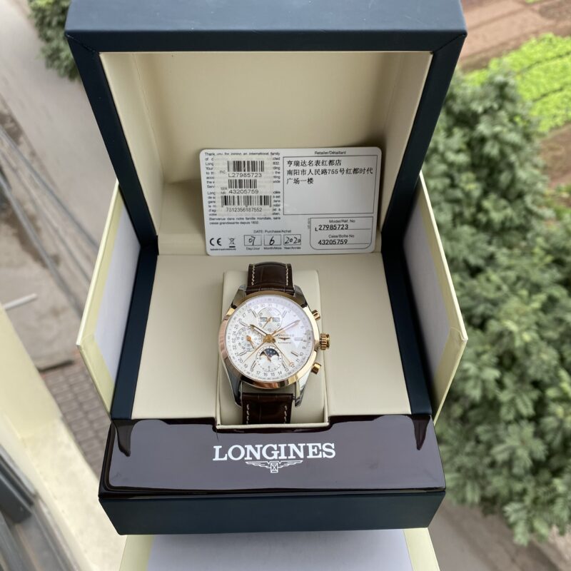 Longines Conquest Moonphase Chronograph Demi 18K L2.798.5.72.3