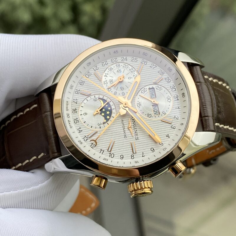 Longines Conquest Moonphase Chronograph Demi 18K L2.798.5.72.3