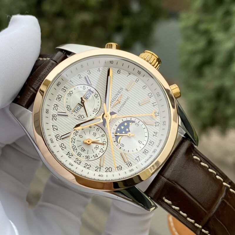 Longines Conquest Moonphase Chronograph Demi 18K L2.798.5.72.3