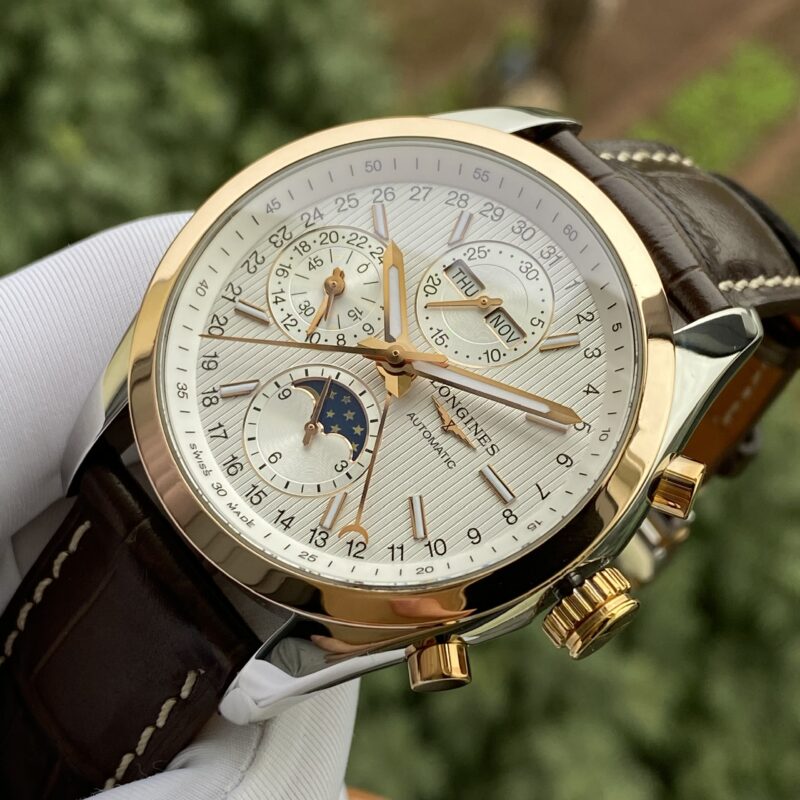 Longines Conquest Moonphase Chronograph Demi 18K L2.798.5.72.3