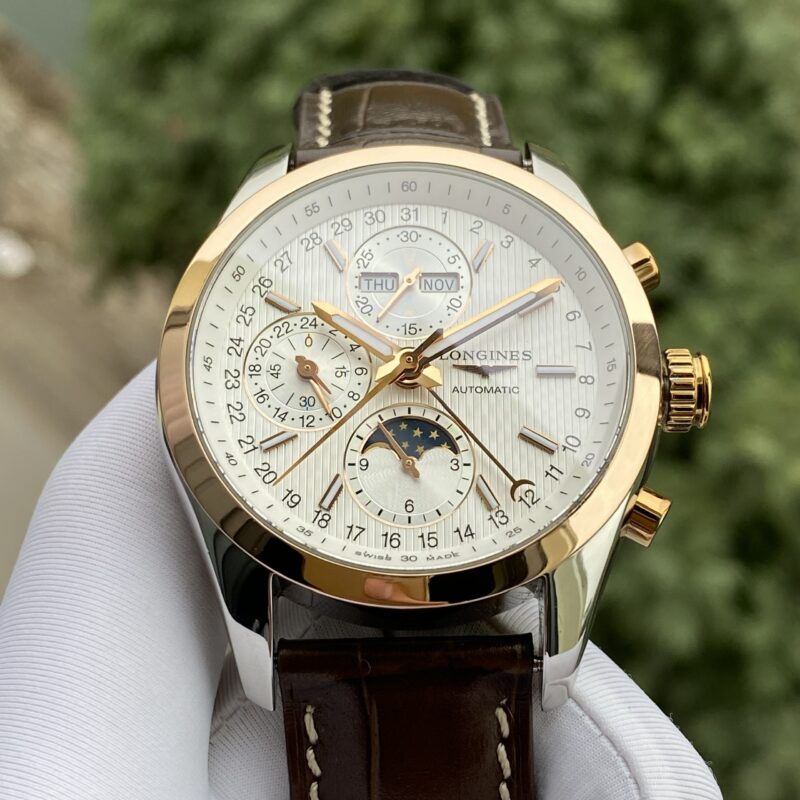 Longines Conquest Moonphase Chronograph Demi 18K L2.798.5.72.3