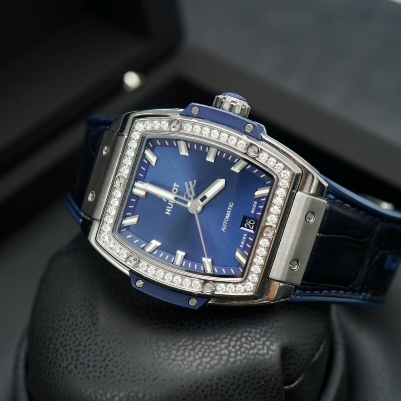 HUBLOT SPIRIT OF BIG BANG TITANIUM DIAMONDS BLUE 39MM