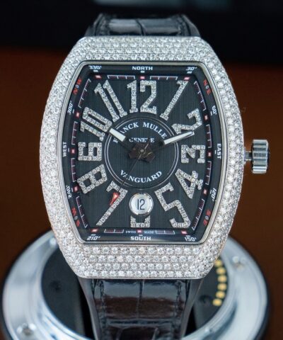 Franck Muller Vanguard V41 Steel Custom Diamond Black Dial