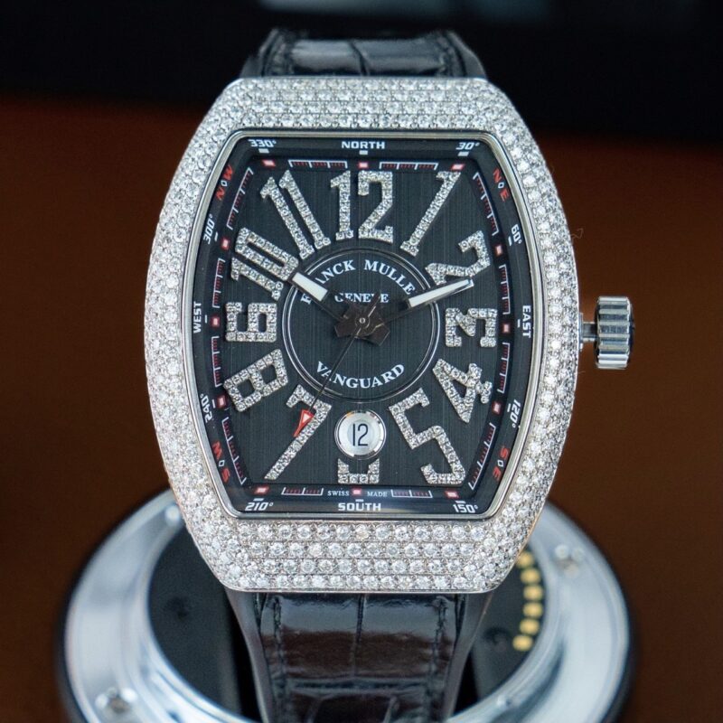 Franck Muller Vanguard V41 Steel Custom Diamond Black Dial