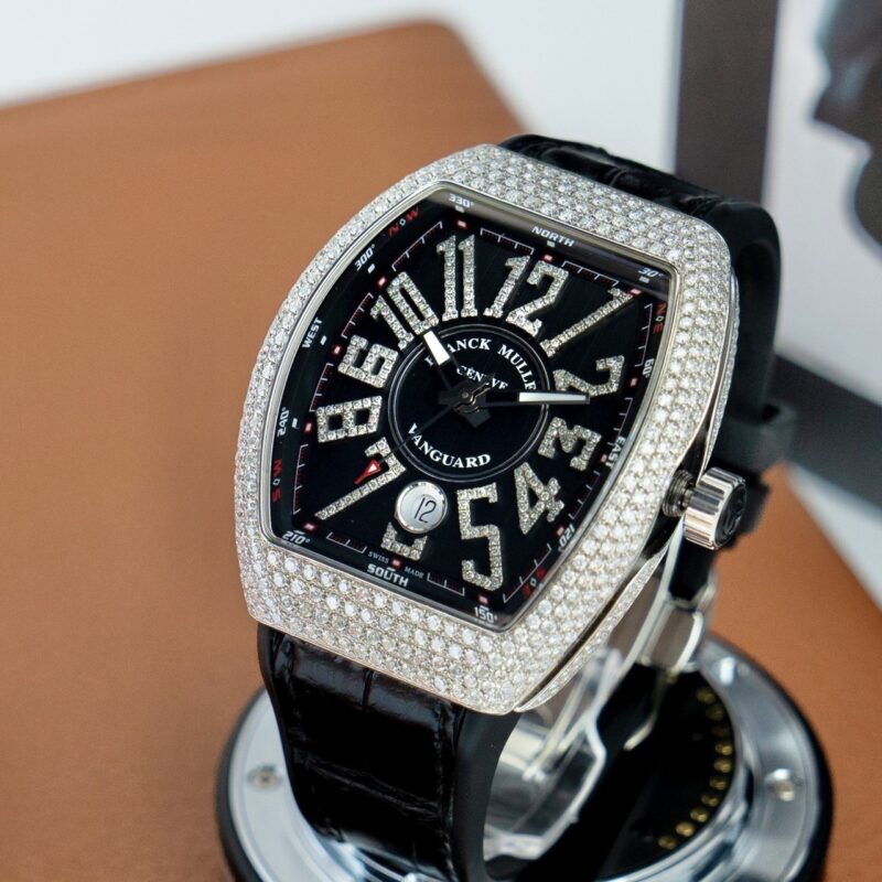 Franck Muller Vanguard V41 Steel Custom Diamond Black Dial