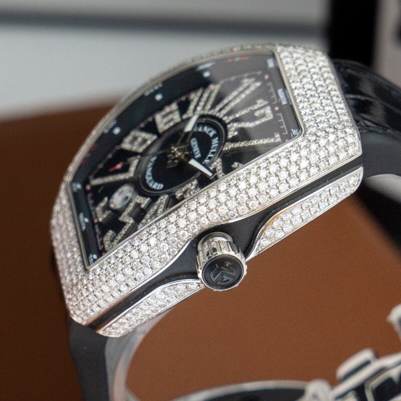 Franck Muller Vanguard V41 Steel Custom Diamond Black Dial