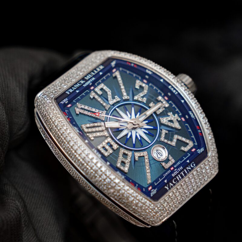 Đồng hồ Franck Muller V41 Yachting Steel Full Diamonds cũ chính hãng