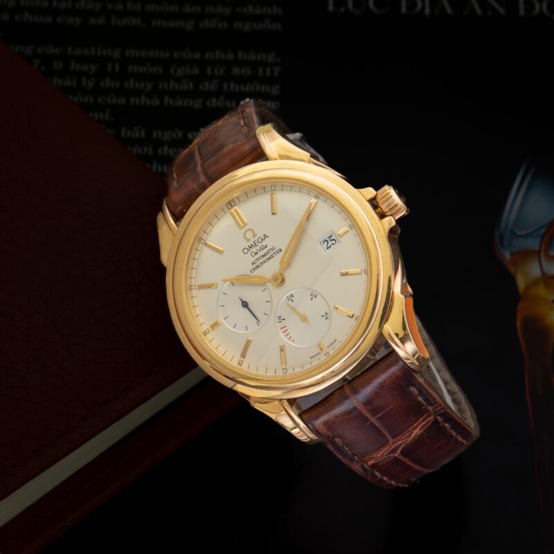 Đồng hồ OMEGA DEVILLE COAXIAL CHRONOMETER 18K ROSE GOLD 4652.20.32 46522032 Cũ Chính Hãng.