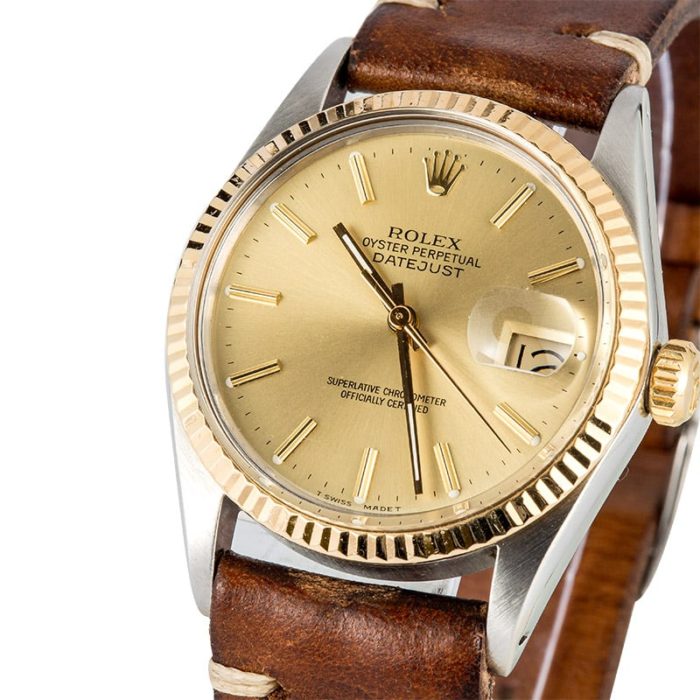 đồng hồ Rolex Oyster Perpetual Datejust dây da