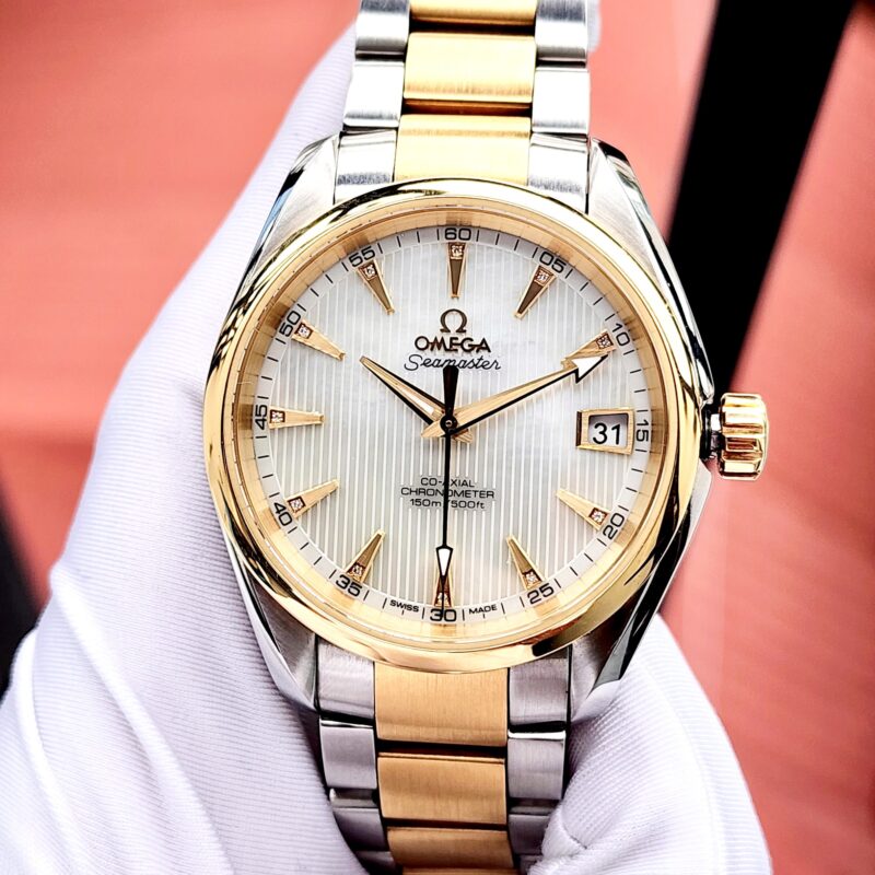 Omega Aqua Terra Seamaster Diamond 18k MOP 231.20.39.21.55.001 Cũ Chính Hãng