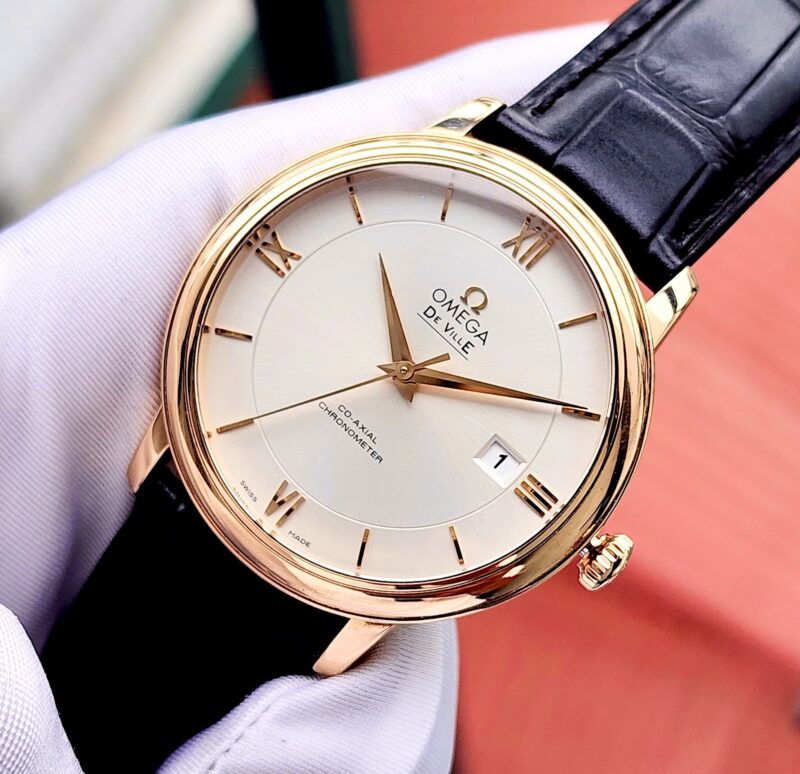 Đồng Hồ Omega Deville Prestige Co-Axial 424.53.40.20.02.001 Rose gold Cũ Chính Hãng