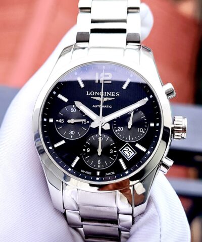 ĐỒNG HỒ LONGINES CONQUEST CLASSIC L2.786.4.56.6 Chronograph Black Cũ Chính Hãng