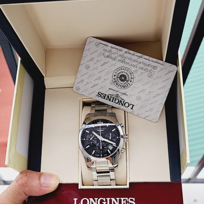 ĐỒNG HỒ LONGINES CONQUEST CLASSIC L2.786.4.56.6 Chronograph Black Cũ Chính Hãng