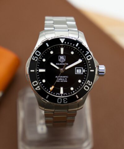Đồng Hồ Tag Heuer Men's Aquaracer Calibre 5 Stainless Steel Black Dial Watch WAN2110.BA0822 Cũ Chính Hãng
