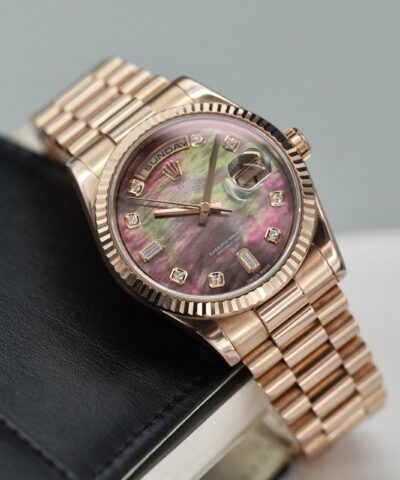 Đồng Hồ Rolex Day-Date 36 Everose Mother of Pearl Diamond Dial 118235