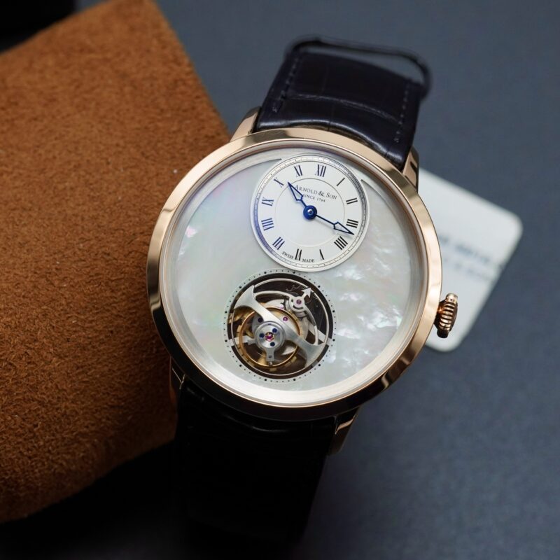 Đồng Hồ Arnold & Son Utte Tourbillon Instrument White Mother of Pearl Dial 1UTAR.M01A.C120A