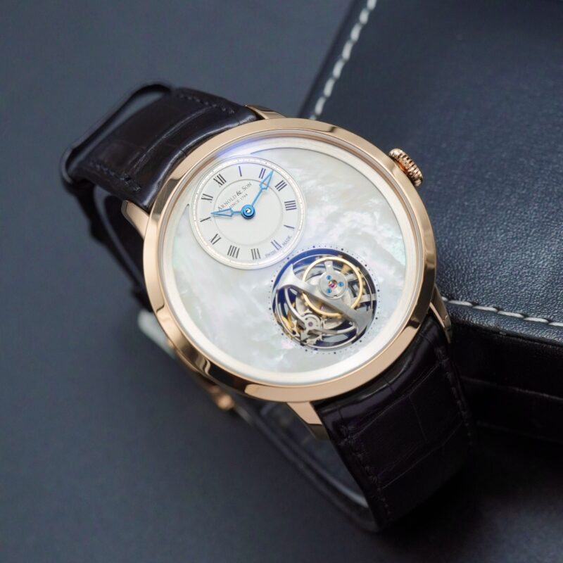 Đồng Hồ Arnold & Son Utte Tourbillon Instrument White Mother of Pearl Dial 1UTAR.M01A.C120A