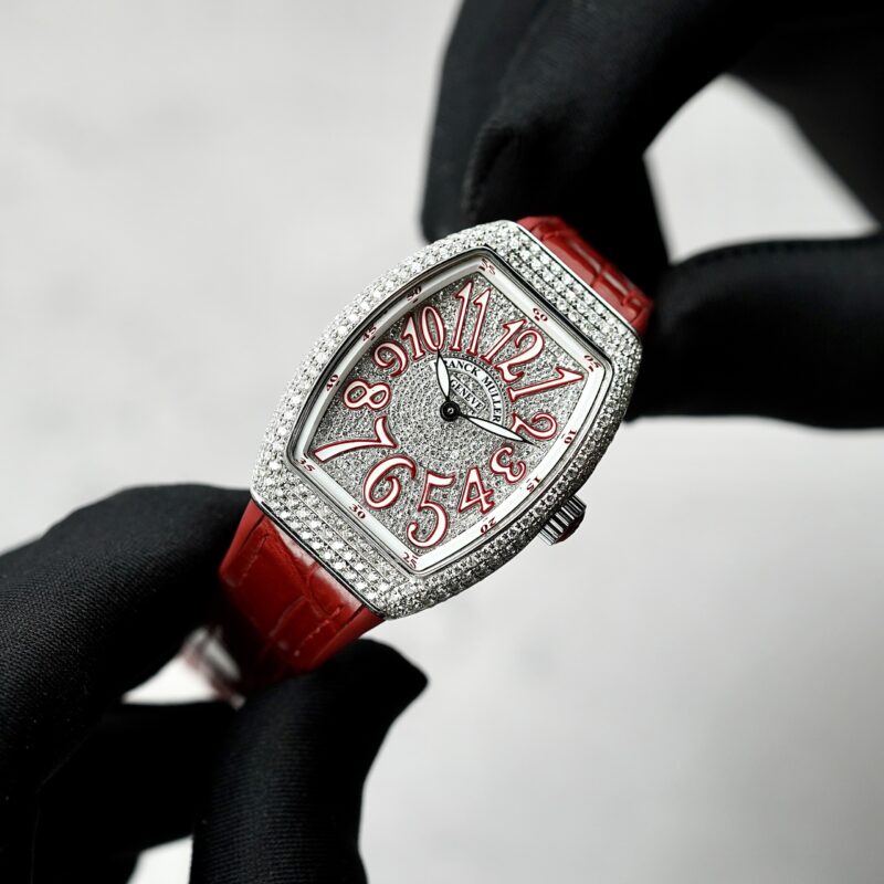 Đồng Hồ Franck Muller Vanguard Lady V32 Red Full Diamond cũ