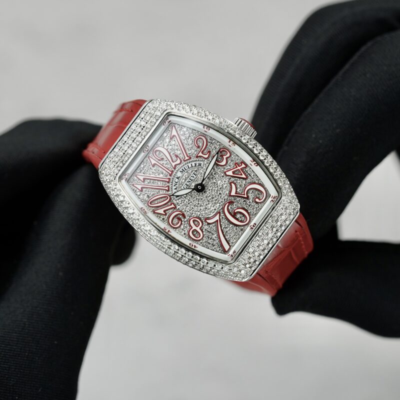 Đồng Hồ Franck Muller Vanguard Lady V32 Red Full Diamond cũ