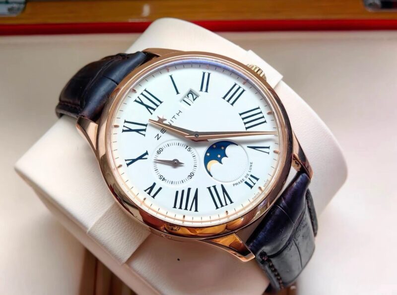 Đồng Hồ Zenith Captain Moonphase 18K Rose Gold 40mm Cũ