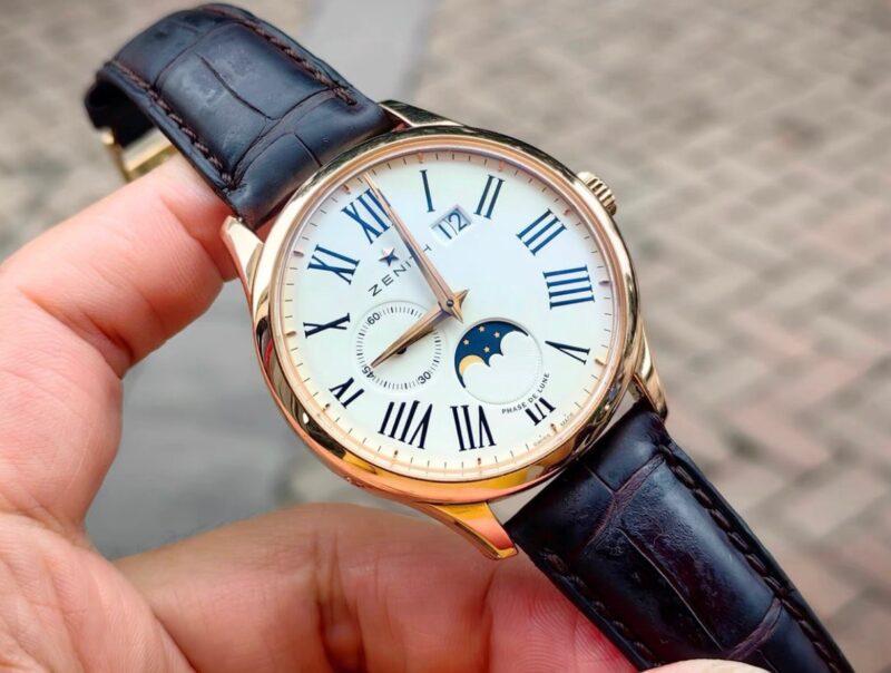 Đồng Hồ Zenith Captain Moonphase 18K Rose Gold 40mm Cũ