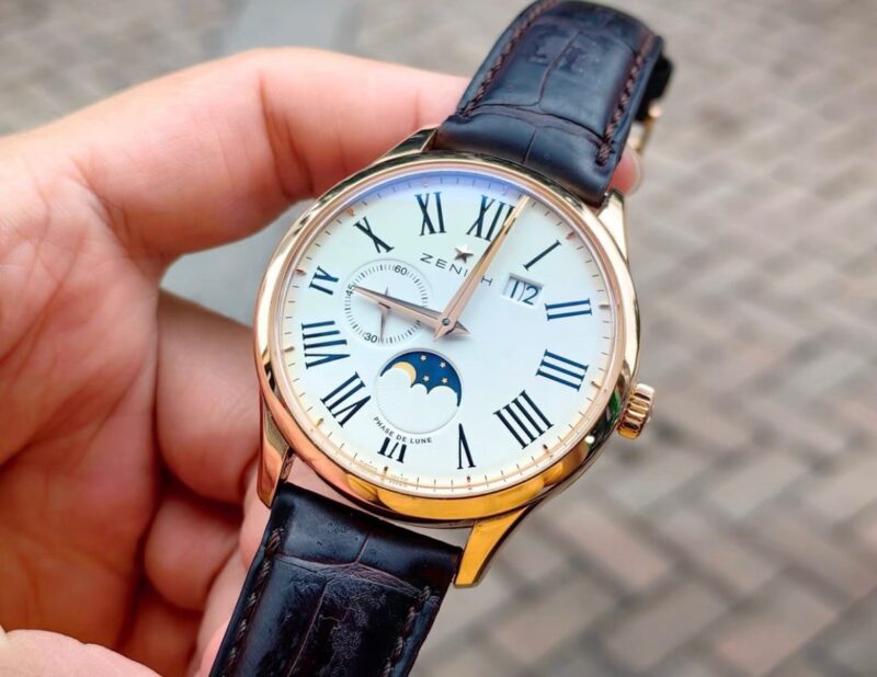 Đồng Hồ Zenith Captain Moonphase 18K Rose Gold 40mm Cũ