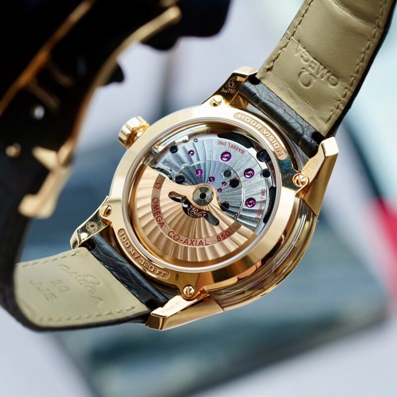 Đồng hồ Omega Deville Hour Vision Co-Axial 18k Rose Gold 431.63.41.21.13.001 Cũ