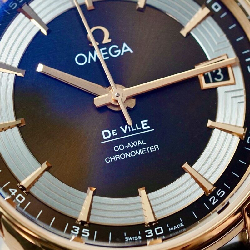 Đồng hồ Omega Deville Hour Vision Co-Axial 18k Rose Gold 431.63.41.21.13.001 Cũ