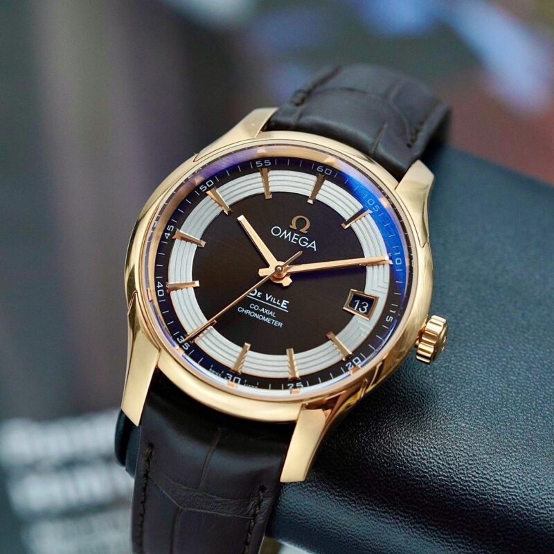 Đồng hồ Omega Deville Hour Vision Co-Axial 18k Rose Gold 431.63.41.21.13.001 Cũ