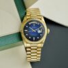 Đồng Hồ Rolex Day-Date 36mm 1803 18k Yellow Gold Presidential Blue Vignette Dial  Cũ