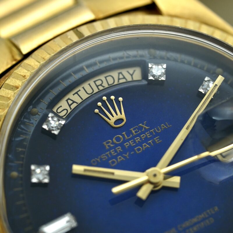 Đồng Hồ Rolex Day-Date 36mm 1803 18k Yellow Gold Presidential Blue Vignette Dial  Cũ