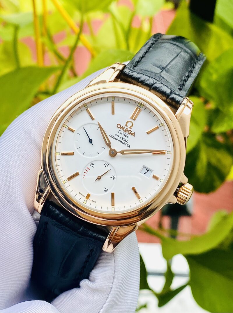 Đồng Hồ Omega De Ville Co-Axial Power Reserve Chronometer 18K Rose Gold 4652.20.32 Cũ