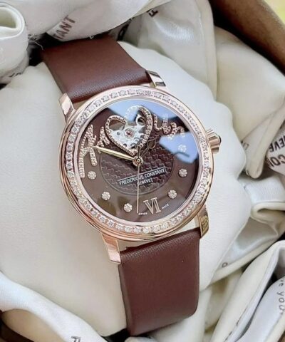 Đồng Hồ FREDERIQUE CONSTANT Brown Dial Diamond Automatic Ladies Watch - FC-310CSQ2PD4 limited Cũ