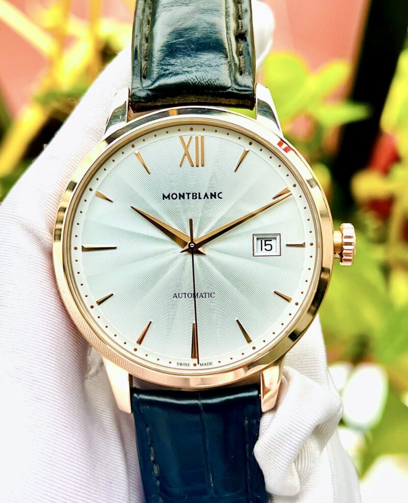 Đồng Hồ MontbIanc Heritage Red Gold 18k Guilloche 113705 Cũ