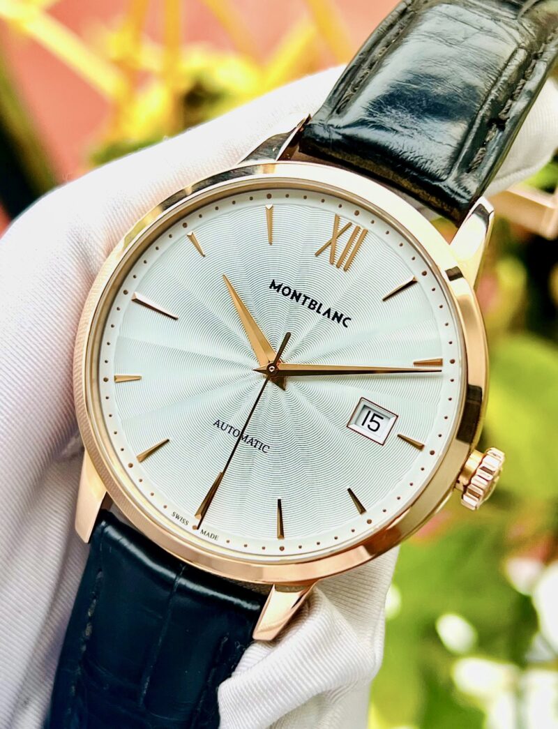 Đồng Hồ MontbIanc Heritage Red Gold 18k Guilloche 113705 Cũ