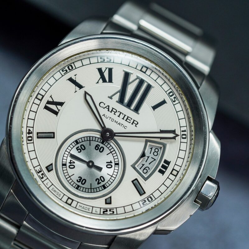 Đồng Hồ Cartier Calibre de Cartier Steel Silver Dial W7100015 Cũ