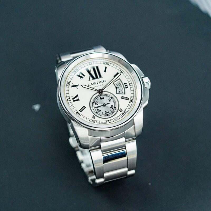 Đồng Hồ Cartier Calibre de Cartier Steel Silver Dial W7100015 Cũ