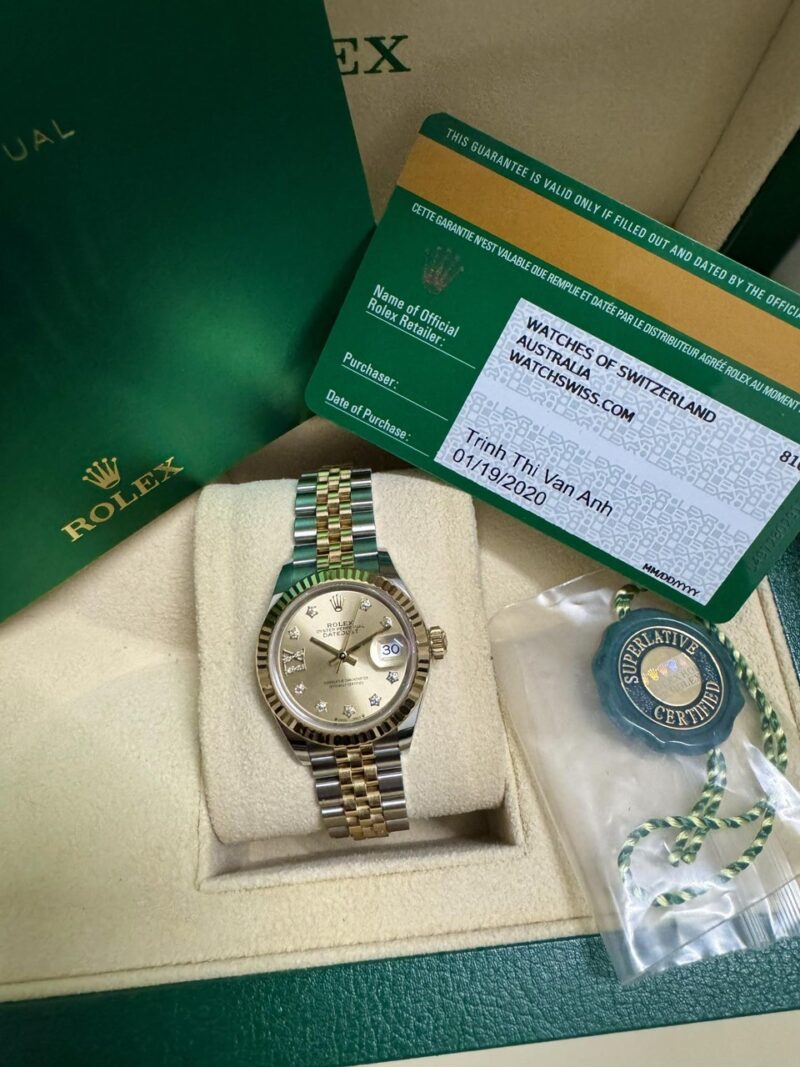 Đồng Hồ Rolex Datejust Lady 279173 Demi 18k Kim Sao Lấp Lánh Cũ