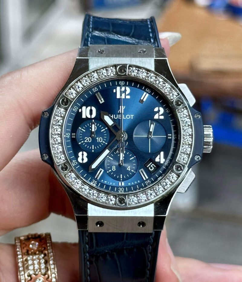 Đồng hồ Hublot Big Bang Steel Blue Diamonds 341.SX.7170.LR.1204 - Size 41mm.  - Tình trạng lướt đẹp,Fullbox 2020. 